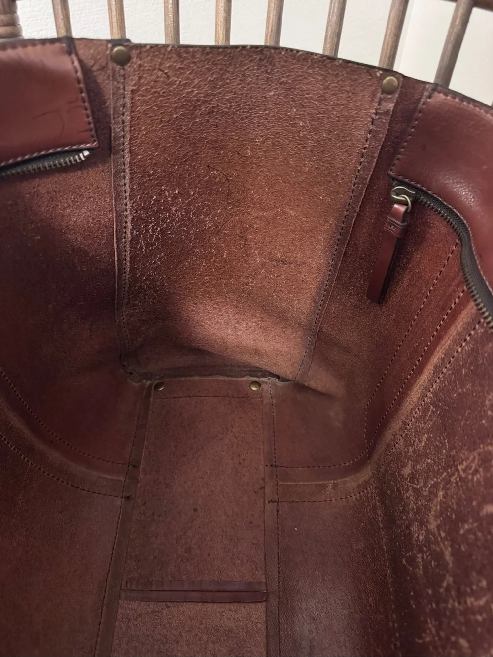Coach Rustic Leather Tote Bag XL Mahogany Leather Vintage Y2K